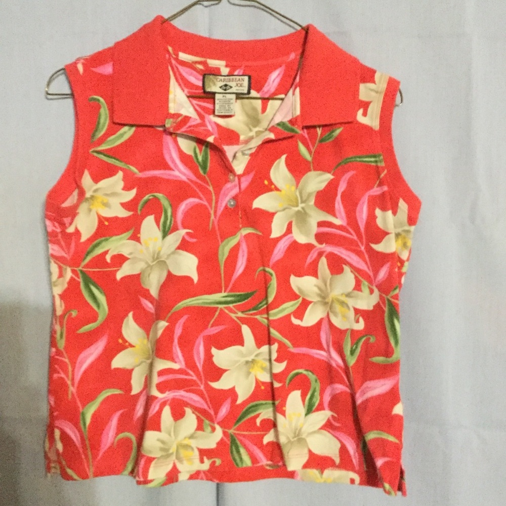 4/$ 20   Caribbean Joe Sleeveless Polo Petite